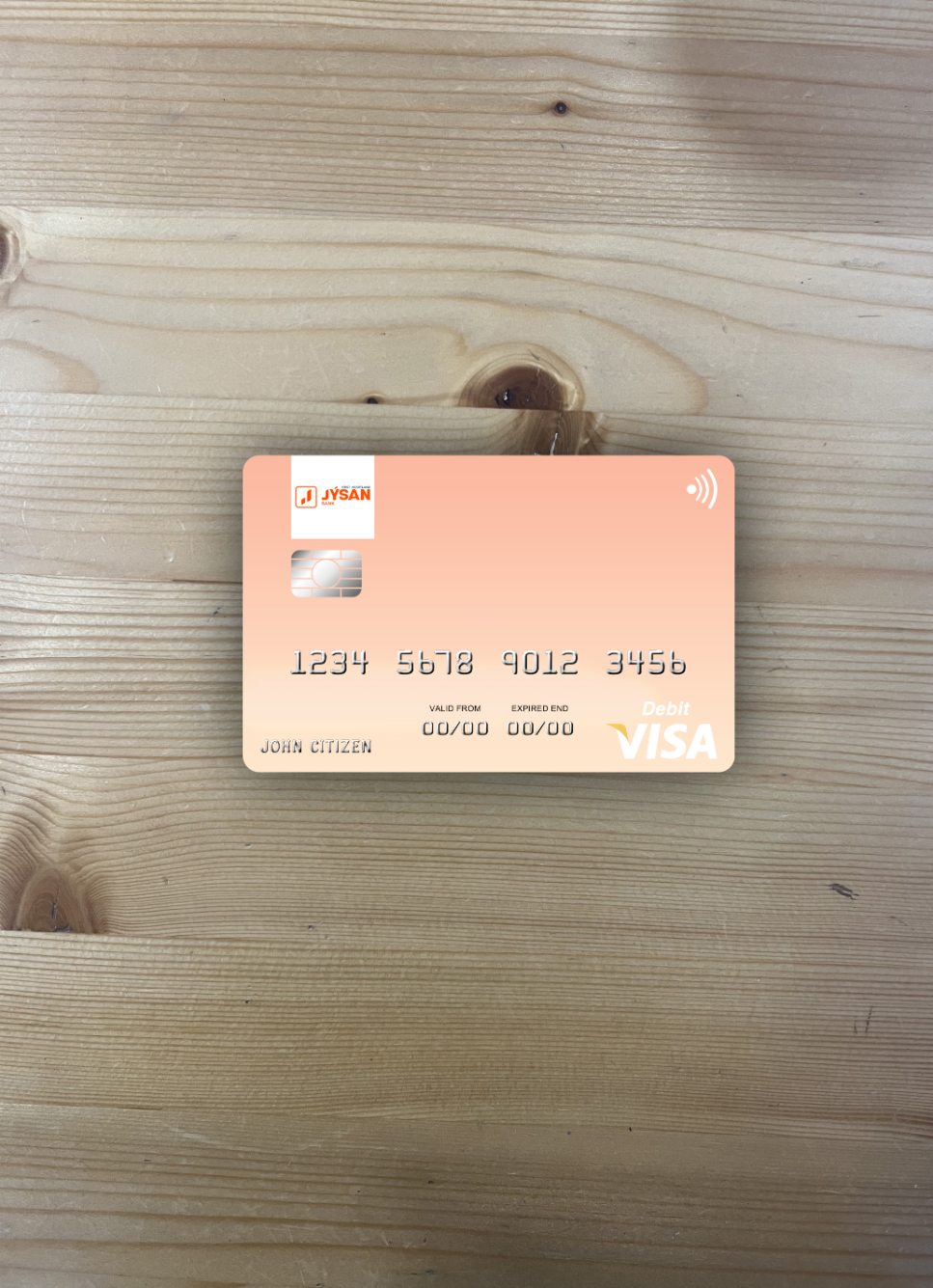 Download Kazakhstan First Heartland Jýsan Bank visa card photolook fron Photoshop template